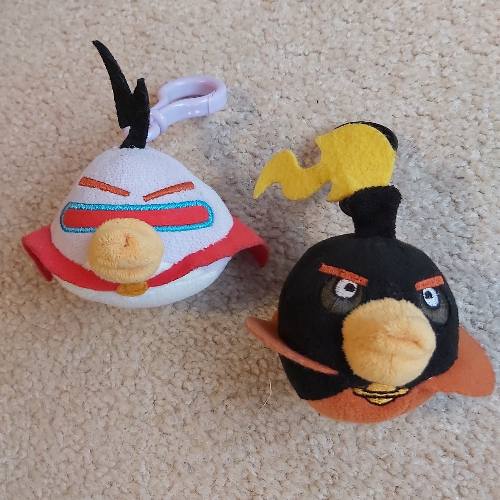 Angry Bird Space Plush Character Backpack Clips